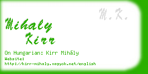 mihaly kirr business card